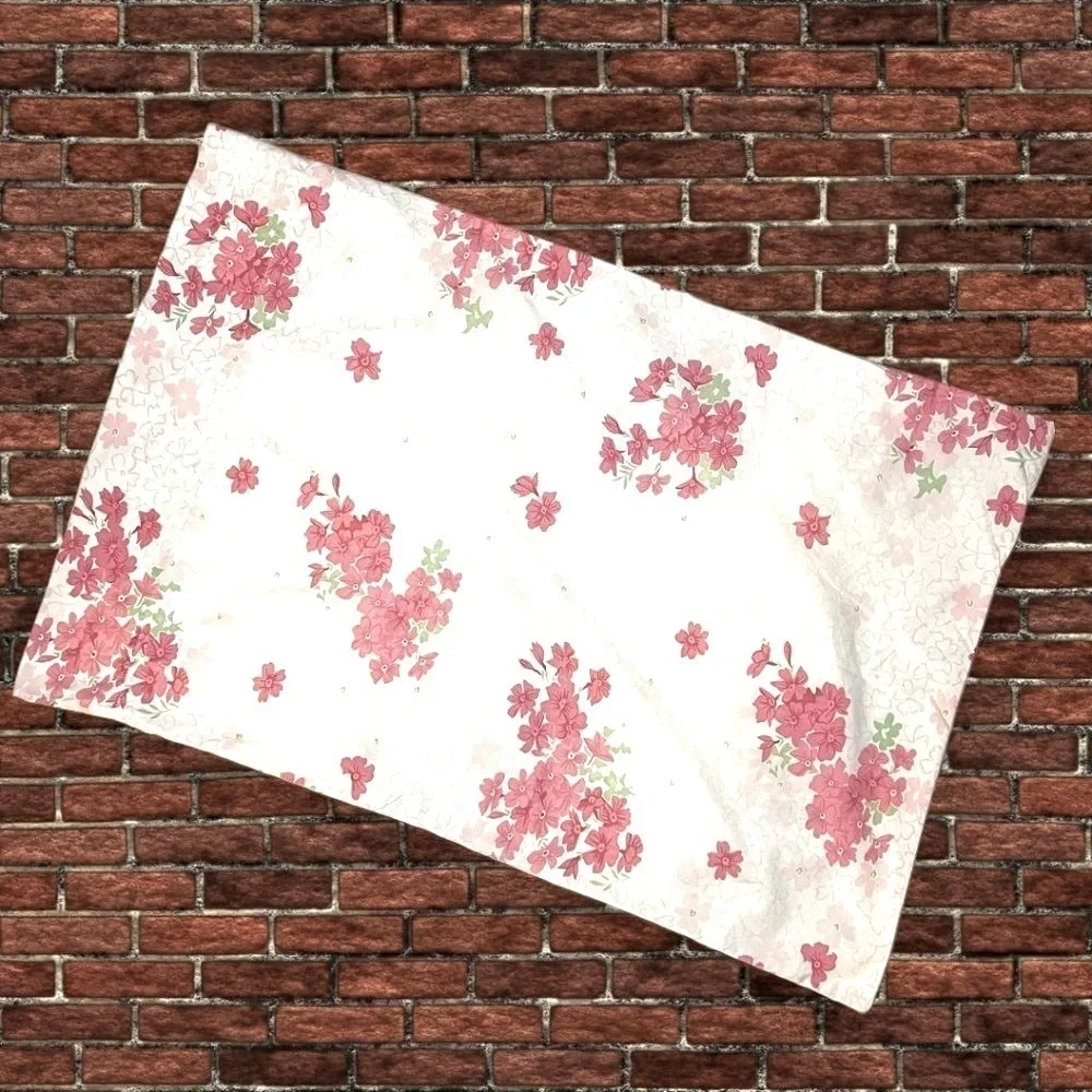 CANNON Vintage Percale Cotton Retro Pink Floral Flower Standard Pillowcase (1)